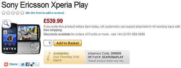 Sony Ericsson Xperia Play sklep