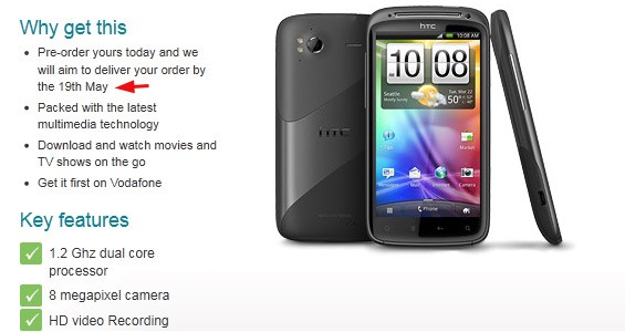 HTC Sensation - w Vodafone UK