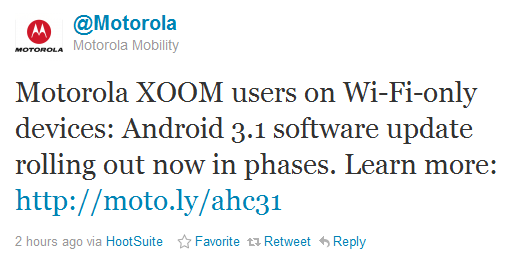 Motorola XOOM - Android 3.1 - aktualizacja