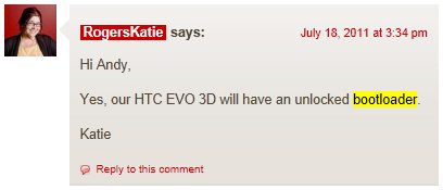 HTC EVO 3D - unlocked bootloader