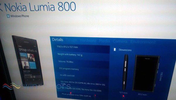 Nokia Lumia 800, 710