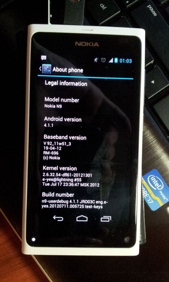 Nokia N9 - Android 4.1.1 JellyBean