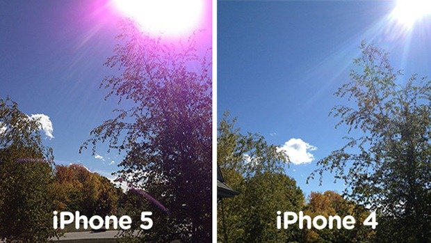 Apple iPhone 5 vs iPhone 4 - fioletowe zdjęcia
