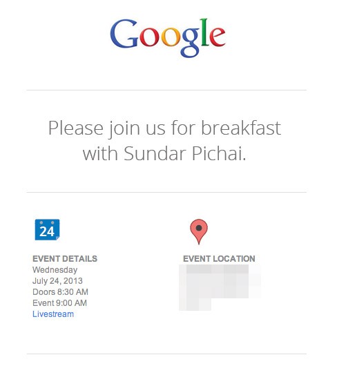 Google - zaproszenie na 24 lipca 2013