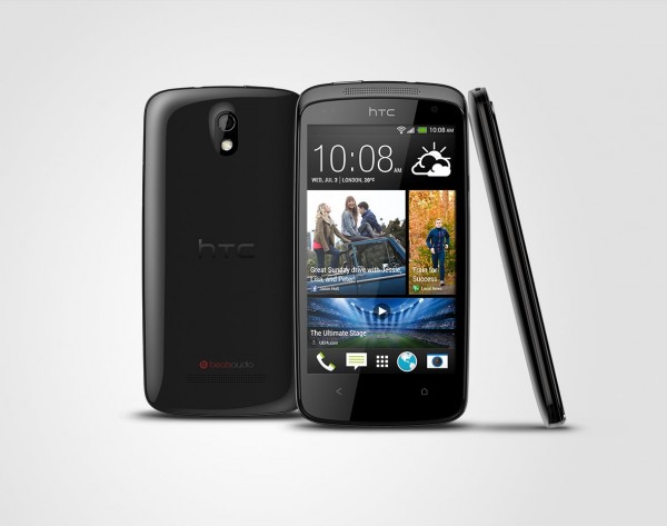 HTC Desire 500 - czarny, przód i tył