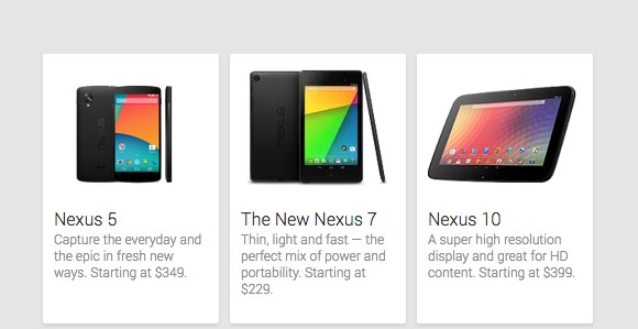 LG Nexus 5 na stronach Google Play