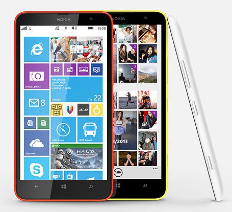 Nokia Lumia 1320 - front i bok