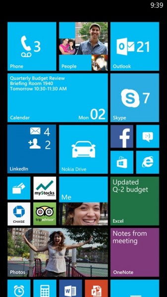 Windows Phone - GDR3, ekran główny
