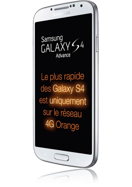 Samsung Galaxy S4 Advance - rzut, francuski Orange