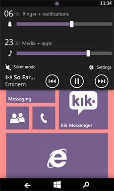 Windows Phone 8.1 - panel szybkich ustawień