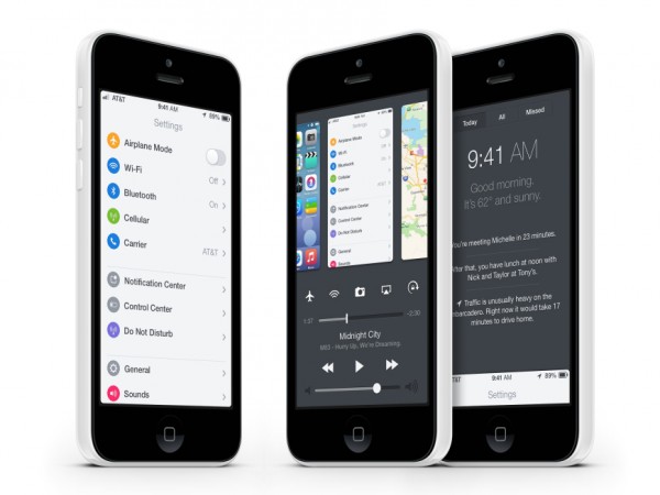 Apple iOS 8 - centrum kontrolne, koncept