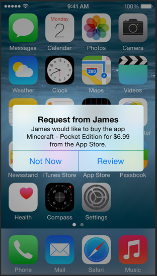 Apple iOS 8 - prośba o kupno appki