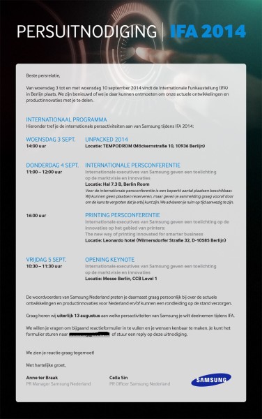 Program wydarzeń Samsunga na tegorocznych targach IFA