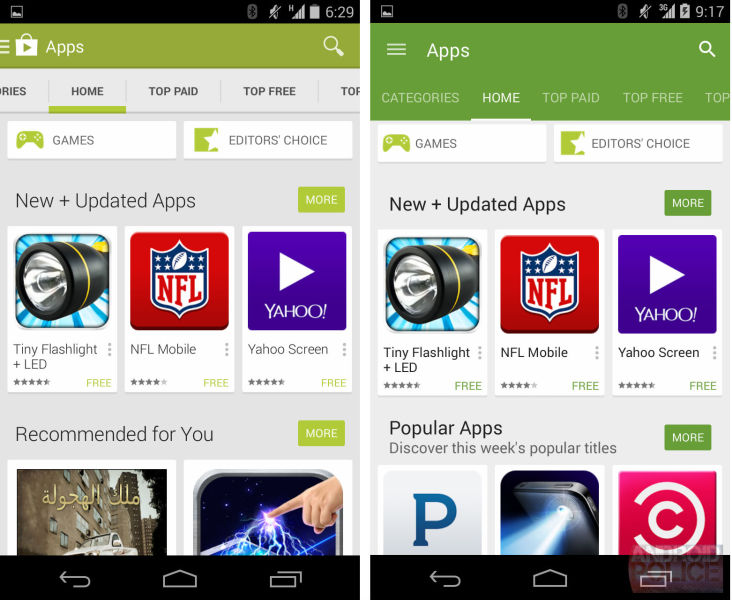 Google Play Store 5.0 - Material Design