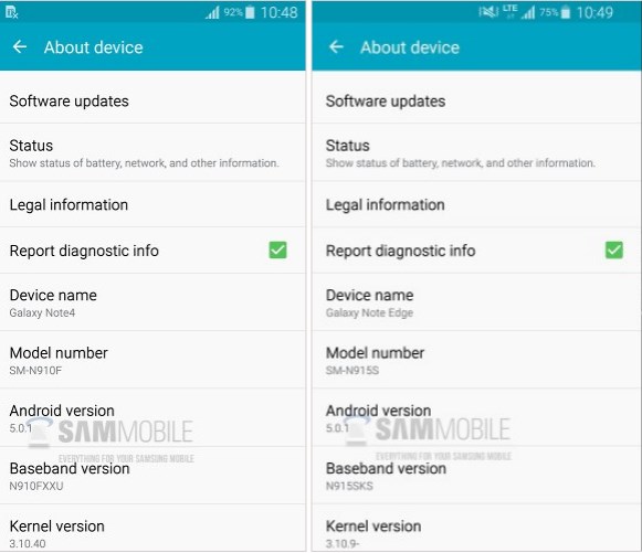 Samsung Galaxy Note 4 i Edge - Android 5.0.1